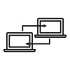 laptop-remote-access-icon-outline-style-vector